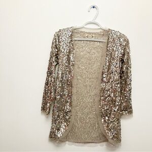 Mia joy joyfolie Michaela Vintage Gold Sequin Cardigan 8y